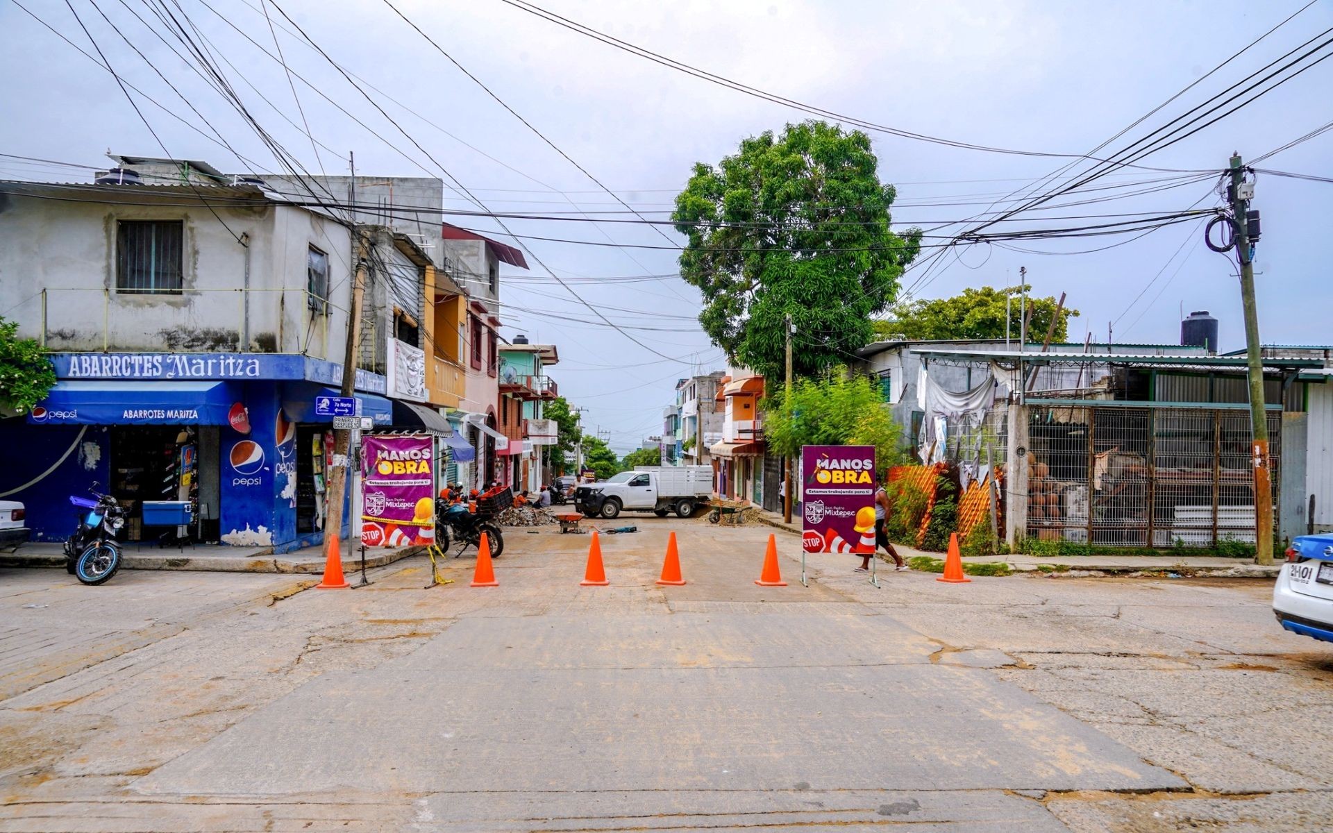 Bacheo en la 1a Oriente.