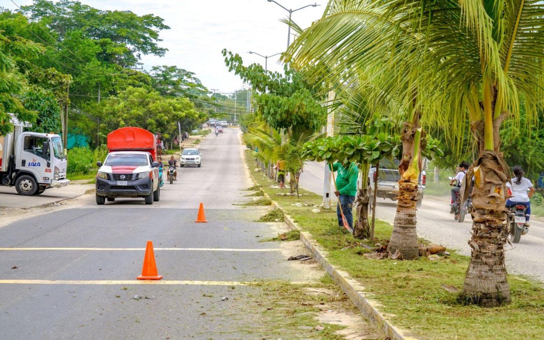 Jornada de limpieza en el Boulevard de la colonia Aeropuerto.