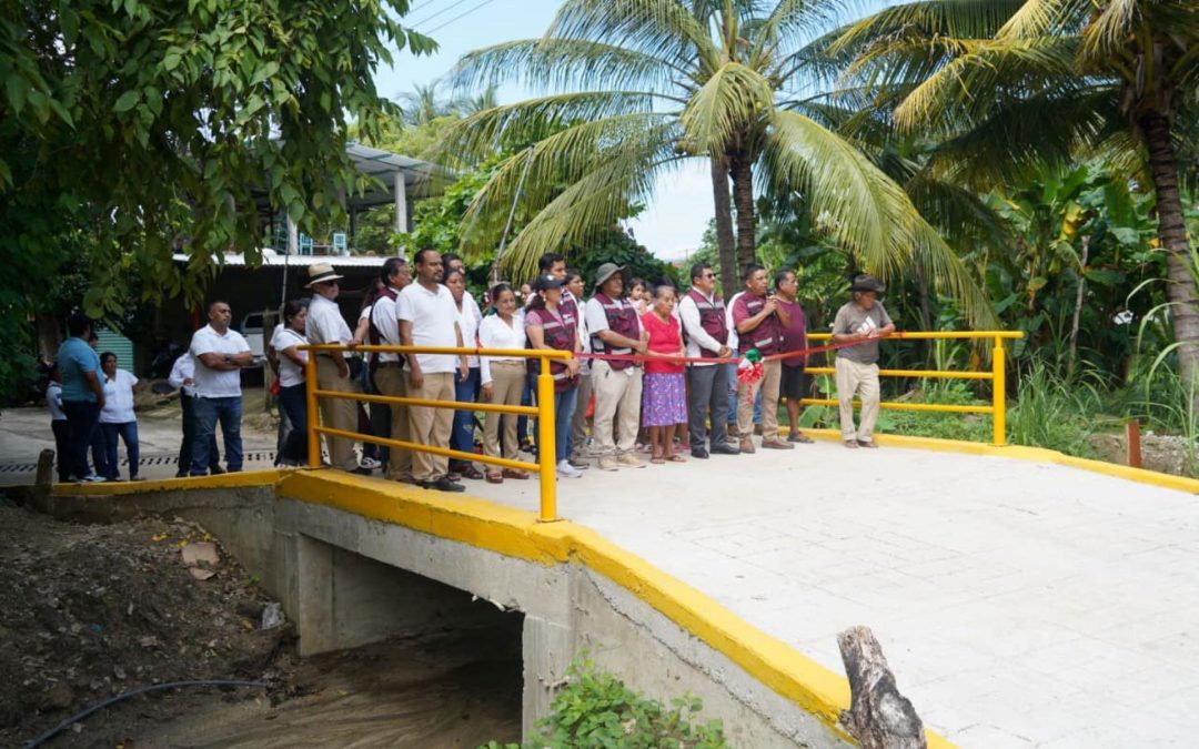 Puente vehicular y peatonal sobre la calle Guadalupe Victoria.